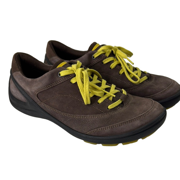 Ecco Brown and Yellow Sneakers with Cushioned biomComfort - Picture 1 of 12